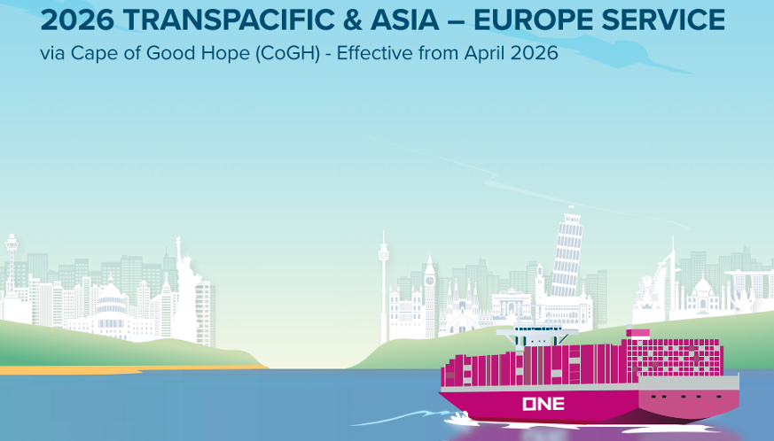造船运力多多，ONE更新2026年东西向航线网络！