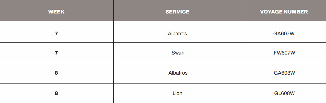 亞歐線運力大調(diào)整，MSC公布春節(jié)期間空白航次！